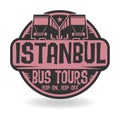 Abstract stamp with text Istanbul, Bus Tours
