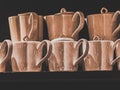 Abstract staple of tea pots Royalty Free Stock Photo
