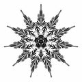 Abstract star arabesque in black color on white background. Ancient Geometrics Mandala. Vector Illustration