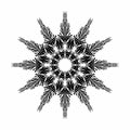 Abstract star arabesque in black color on white background. Ancient Geometrics Mandala. Vector Illustration