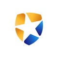Abstract Star Logo icon Design Vector template. Star Logo with Shield design concept. Star Logo icon vector design template for Royalty Free Stock Photo