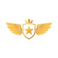 Abstract Star Logo icon Design Vector template. Star Logo with Wings design concept. Star Logo with Wing icon vector design Royalty Free Stock Photo