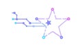 Abstract Star Network, interconnected data points, vector design Generative AI Royalty Free Stock Photo