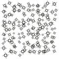 Abstract star pattern. Chaotic geometric elements. Confetti background Vector. Black white explosion. Royalty Free Stock Photo