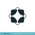 Abstract Star Pattern Negative Space Icon Vector Logo Template Illustration Design. Vector EPS 10 Royalty Free Stock Photo