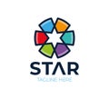 Abstract star vector logo icon design template elements. vector Awesome Colorful Star Logo Royalty Free Stock Photo