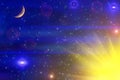 Abstract Stars Sky Moon Background