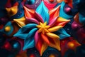 Abstract starshaped design in a vibrant and