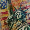 Abstract Statue of Liberty with American flag Royalty Free Stock Photo