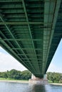 Abstract steel construction from under the bridge Royalty Free Stock Photo