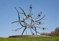 Abstract steel sculpture in the City of Denton, Texas by unknown artist Royalty Free Stock Photo