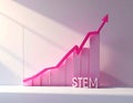 Abstract STEM Progress Bar Chart in Pink Royalty Free Stock Photo