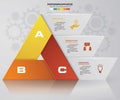Abstract 3 steps chart in triangle shape with clean banners template. Vector. EPS10.