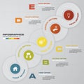 Abstract 5 steps infographis elements.Vector illustration.