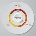 Abstract 3 steps modern pie chart infographics elements