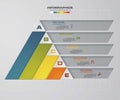 Abstract 5 steps pyramid shape layout. with free space for sample text template. Vector. EPS10.