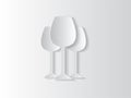 Abstract sticker background with wine glasses
