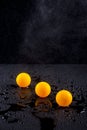 Abstract still life with three orange balls Royalty Free Stock Photo