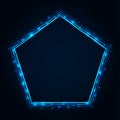 Abstract stipple background. Blue luminous lines. Azure glowing edge. Indigo light border. Ultramarine sparking particles.
