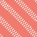 Abstract stitch style stripe vector pattern seamless background. Diagonal irregular running handstitch needle work