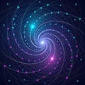 Abstract Data Stream: Binary Code Vortex with Light, Technology Background Royalty Free Stock Photo