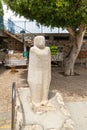 Abstract stone figure of a woman by a local artist in the famous artists village Ein Hod near Haifa in northern Israel
