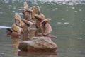 Abstract stone formation on lake Royalty Free Stock Photo