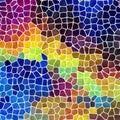 Abstract stony mosaic tiles texture background with white grout - full color spectrum Royalty Free Stock Photo