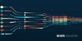 Abstract stream information with circle and lines binary code. Filtering machine algorithms. Sorting data. Vector technology Royalty Free Stock Photo