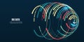Abstract stream information with circles array and binary code. Information analytics concept. Filtering machine algorithms. Royalty Free Stock Photo