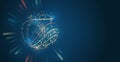 Abstract stream information with circles array and binary code. Information analytics concept. Filtering machine algorithms. Royalty Free Stock Photo