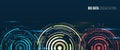 Abstract stream information with circles array and binary code. Filtering machine algorithms. Sorting data. Vector technology Royalty Free Stock Photo