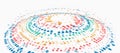 Abstract stream information with colorful circles array. Information analytics concept. Filtering machine algorithms. Sorting data Royalty Free Stock Photo