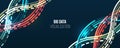Abstract stream information with waves array, lines binary code. Filtering machine algorithms. Sorting data. Vector technology Royalty Free Stock Photo