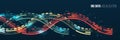 Abstract stream information with waves array, lines binary code. Filtering machine algorithms. Sorting data. Vector technology Royalty Free Stock Photo