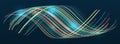 Abstract stream information with waves array, lines binary code. Filtering machine algorithms. Sorting data. Vector technology Royalty Free Stock Photo