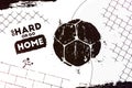 Abstract street football background with grunge soccer ball print