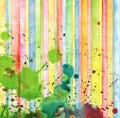 Abstract strip and blot watercolor painting Royalty Free Stock Photo