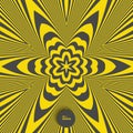 Abstract striped background. Pattern with optical illusion. Unique kaleidoscope design. Vector illustration Royalty Free Stock Photo