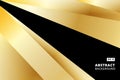 Abstract striped graphic gold and black color background vector