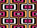 Abstract striped pattern with a geometric retro design of colorful concentric rectangles. Royalty Free Stock Photo
