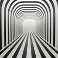 Abstract Striped Tunnel: Imaginative Art Deco Design With Eerily Realistic Elements