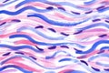 Abstract striped watercolor background. Brush smears in blue, violet, purple and pink colors. Royalty Free Stock Photo