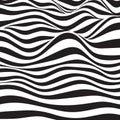 Abstract striped wavy background. Black and white curved lines. Royalty Free Stock Photo