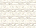 Abstract stripes, line vector seamless pattern. Neutral monochrome business background, gold white color. Linear shapes