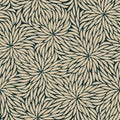 Abstract strokes flowers seamless pattern