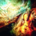 Abstract music background theory with violin