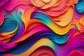 Abstract style origami waves, 3d paper style background, wavy abstract wallpaper