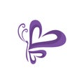abstract stylish butterfly love logo icon