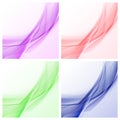 Abstract stylish color wave design elements - set of 4 color wave backgrounds. For flyer, brochure and websites design Royalty Free Stock Photo